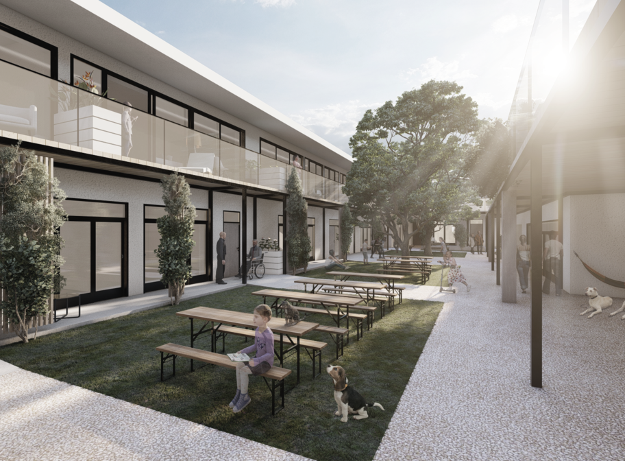 Rendering zum zukünftigen Innenhof Schaflerhof