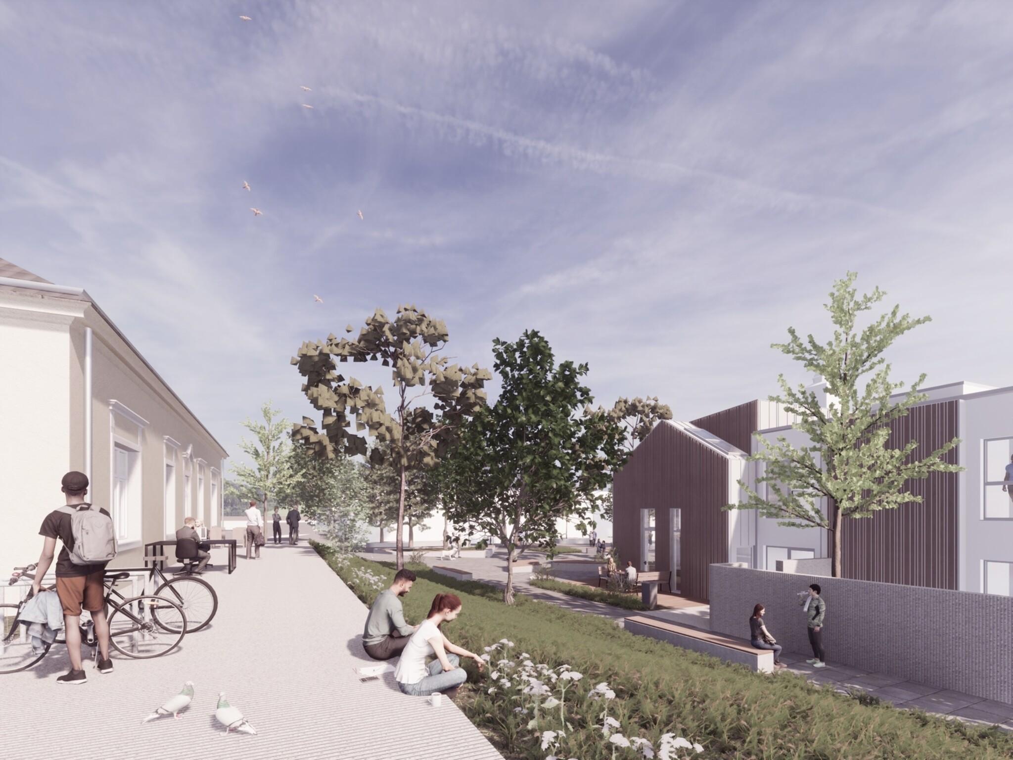 Entwurf aus der Diplomarbeit Mona Zawostas für das neue Albertihaus in Biedermannsdorf